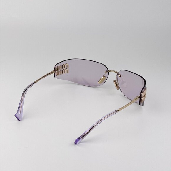 Miu Miu Women’s Rectangle Sunglasses – Gold Pink Model MUA51S | Color ZVN90O main image 8